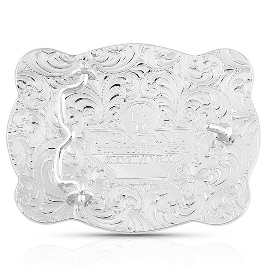 Simple Scalloped Silver Christian Cowboy