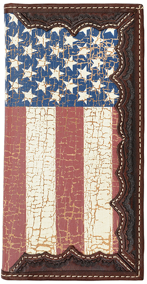 Distressed USA Flag Rodeo Wallet