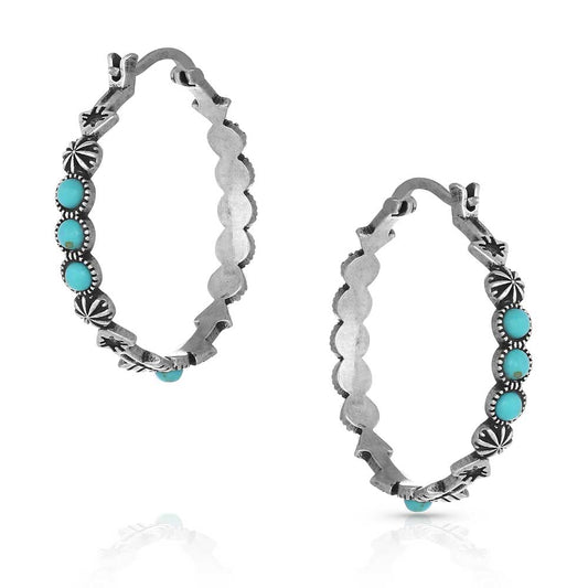 Round Turquoise Hoop